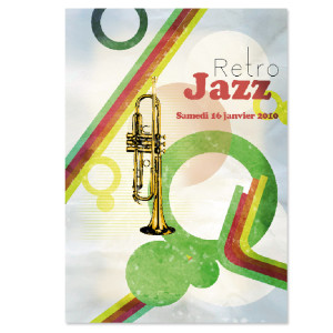 retro jazz print illustration